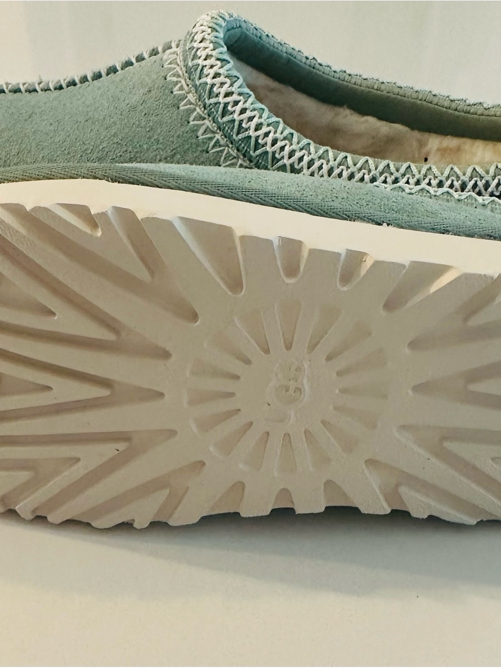 UGG Mint Green Suede Lined Slipper NWOT - Picture 2 of 8